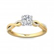 FlyerFit® 18K Yellow Gold Shank And White Gold Top Split Shank Engagement Ring