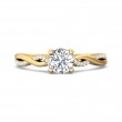 FlyerFit® 18K Yellow Gold Split Shank Engagement Ring