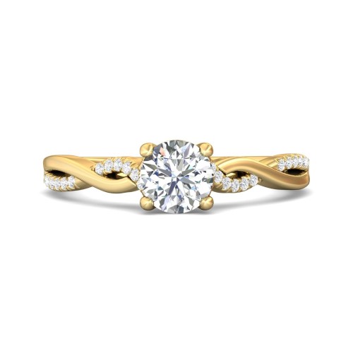 FlyerFit&reg; 18K Yellow Gold Split Shank Engagement Ring