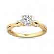 FlyerFit® 18K Yellow Gold Split Shank Engagement Ring