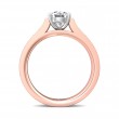 FlyerFit® 14K Pink Gold Shank And White Gold Top Micropave Engagement Ring