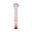 FlyerFit® 14K Pink Gold Shank And White Gold Top Micropave Engagement Ring