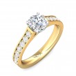 FlyerFit® 14K Yellow and 14K White Gold Micropave Engagement Ring