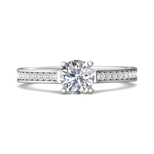 FlyerFit&reg; Platinum Micropave Engagement Ring