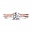 FlyerFit® 14K Pink Gold Micropave Engagement Ring