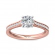 FlyerFit® 18K Pink Gold Shank And White Gold Top Micropave Engagement Ring