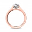 FlyerFit® 18K Pink Gold Shank And White Gold Top Micropave Engagement Ring