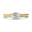 FlyerFit® 14K Yellow and 14K White Gold Micropave Engagement Ring