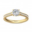 FlyerFit® 18K Yellow Gold Micropave Engagement Ring