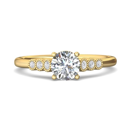 FlyerFit&reg; 14K Yellow Gold Channel and Shared Prong Engagement Ring