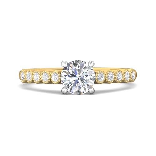 FlyerFit&reg; 14K Yellow and 14K White Gold Channel and Shared Prong Engagement Ring