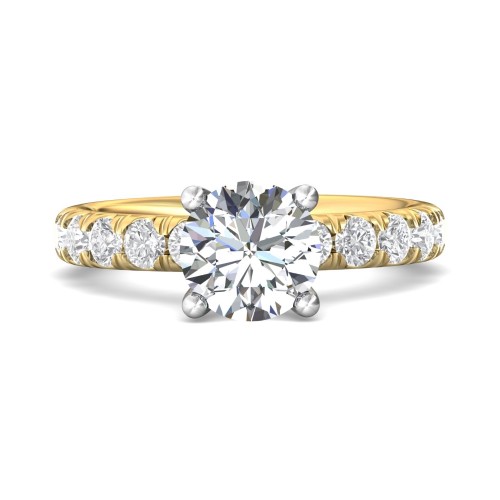 FlyerFit&reg; 18K Yellow Gold Shank And White Gold Top Encore Engagement Ring