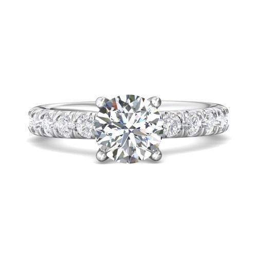 FlyerFit&reg; 14K White Gold Micropave Engagement Ring