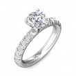 FlyerFit® 14K White Gold Micropave Engagement Ring