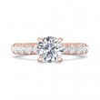 FlyerFit® 14K Pink Gold Micropave Engagement Ring