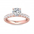 FlyerFit® 14K Pink Gold Micropave Engagement Ring