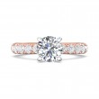 FlyerFit® 18K Pink Gold Shank And White Gold Top Micropave Engagement Ring