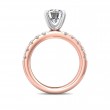 FlyerFit® 18K Pink Gold Shank And White Gold Top Micropave Engagement Ring