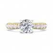 FlyerFit® 14K Yellow and 14K White Gold Micropave Engagement Ring
