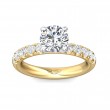 FlyerFit® 14K Yellow and 14K White Gold Micropave Engagement Ring