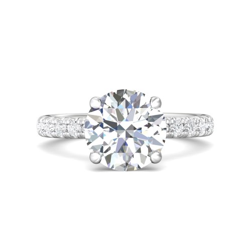 FlyerFit&reg; Platinum Micropave Engagement Ring