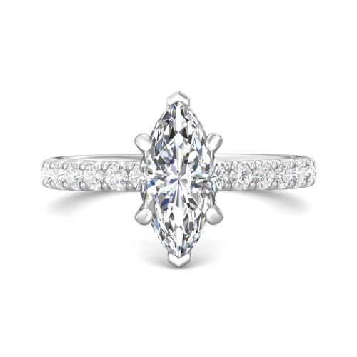 FlyerFit&reg; Platinum Micropave Engagement Ring