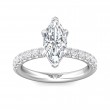FlyerFit® 18K White Gold Micropave Engagement Ring
