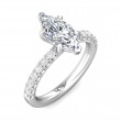 FlyerFit® 18K White Gold Micropave Engagement Ring