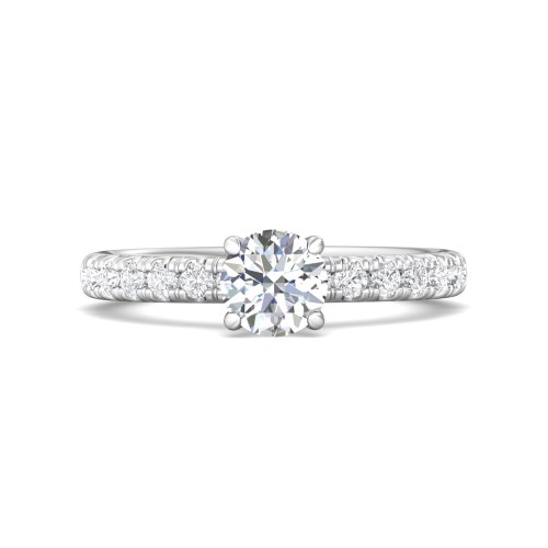 FlyerFit&reg; 14K White Gold Micropave Engagement Ring