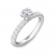 FlyerFit® 14K White Gold Micropave Engagement Ring
