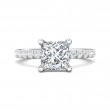 FlyerFit® 18K White Gold Micropave Engagement Ring