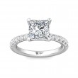 FlyerFit® 18K White Gold Micropave Engagement Ring