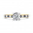 FlyerFit® 18K Yellow Gold Shank And White Gold Top Micropave Engagement Ring