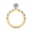 FlyerFit® 18K Yellow Gold Shank And White Gold Top Micropave Engagement Ring