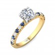 FlyerFit® 18K Yellow Gold Shank And White Gold Top Micropave Engagement Ring