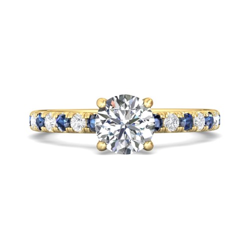 FlyerFit&reg; 14K Yellow Gold Micropave Engagement Ring