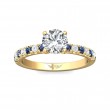 FlyerFit® 18K Yellow Gold Micropave Engagement Ring