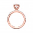 FlyerFit® 18K Pink Gold Micropave Engagement Ring
