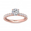 FlyerFit® 14K Pink Gold Micropave Engagement Ring