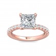 FlyerFit® 14K Pink Gold Micropave Engagement Ring