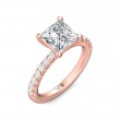 FlyerFit® 14K Pink Gold Micropave Engagement Ring