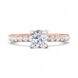 FlyerFit® 14K Pink Gold Shank And White Gold Top Micropave Engagement Ring