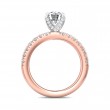FlyerFit® 14K Pink Gold Shank And White Gold Top Micropave Engagement Ring