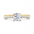 FlyerFit® 14K Yellow and 14K White Gold Micropave Engagement Ring