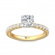 FlyerFit® 14K Yellow and 14K White Gold Micropave Engagement Ring