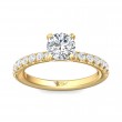 FlyerFit® 14K Yellow Gold Micropave Engagement Ring
