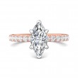 FlyerFit® 14K Pink Gold Shank And White Gold Top Micropave Engagement Ring