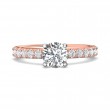 FlyerFit® 14K Pink Gold Shank And White Gold Top Micropave Engagement Ring