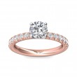 FlyerFit® 14K Pink Gold Shank And White Gold Top Micropave Engagement Ring