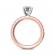 FlyerFit® 14K Pink Gold Shank And White Gold Top Micropave Engagement Ring